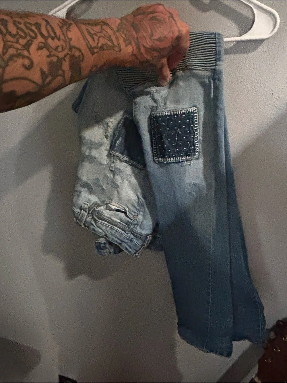 Men's Blue Patchwork Slim Jeans rue 21